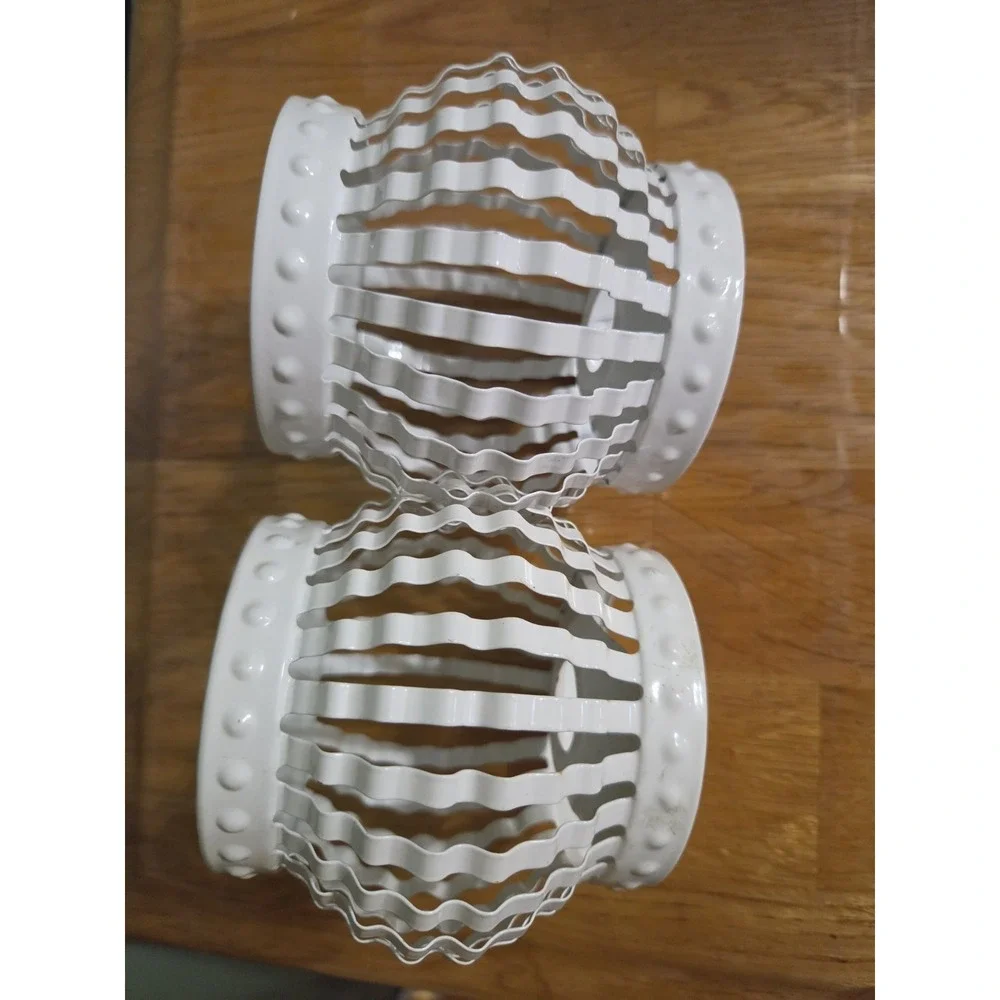 Crimped White Metal Home Interior Candleholder Covers for Votive Cups